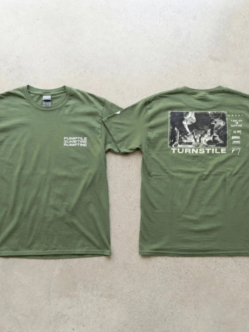 Turnstile Never Enough Tour 2026 Military Green Graphic T-Shirt S-4XL [Reprint]
